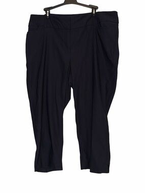 Lane Bryant 4-Season Slim Capri Pants 22 Navy Blue 22” Inseam Stretch Work Chic